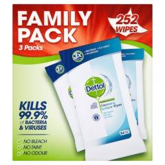 252 Dettol Anti-Bacterial Cleaning Surface Wipes for 5.25