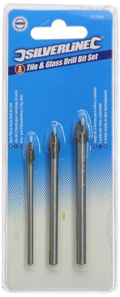 £4.63 for Silverline 217584 Tile Glass Drill Bit Set of 3