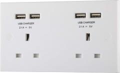 £12 for 2 Gang Unswitched Socket with USB