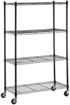 20% off 4-Shelf Shelving Unit on 3'' Casters, Black