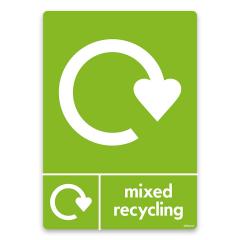 15% off Mixed Recycling Bin vinyl Sticker WRAP