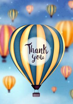 Â£2 for Pack of 10 Hot Air Balloon Design Thank-You Cards