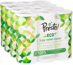 Â£12.55 for Presto! 3-Ply ECO Toilet Tissues, 36 Rolls
