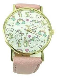 £9 for Rainbow Unicorn Watch with Pink Leather Strap