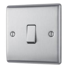 34% off Single 2-Way Metal Brushed Steel Light Switch