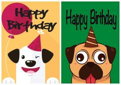 40% off 10 Value Dog/Pug Fun Birthday Cards & Envelopes