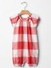 Reduced Gingham Bow One-Piece Romper Suit