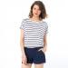 Striped T-Shirt with Turn-Up Short Sleeves £13