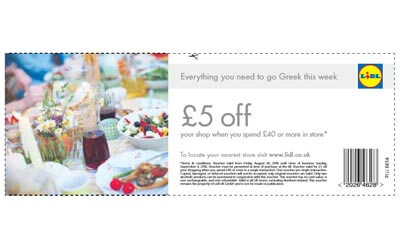 Lidl £5 off when you Spend £40 or More Coupon