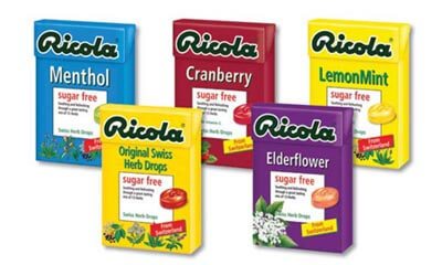 Free Pack of Ricola SugarFree Lemon Mint Sweets