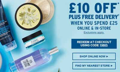 £10 off £25 Spend at The Body Shop