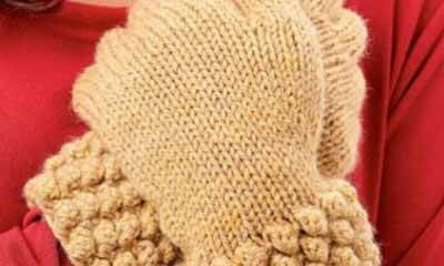 Free Bobbly Hat & Gloves Knitting Pattern