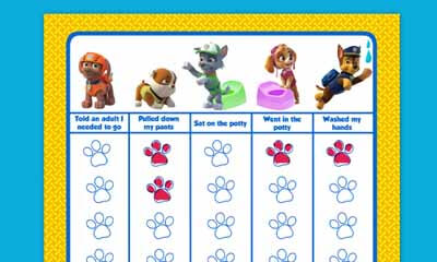 Free Paw Patrol Potty Training Chart