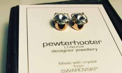 Free Pewterhooter Crystal Earrings