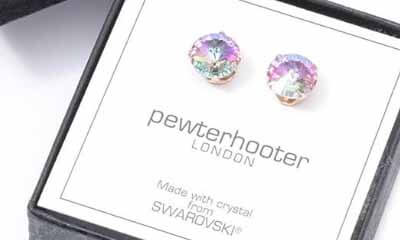 Free Rose Gold & Starlight Crystal Stud Earrings