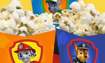 Free Pup Themed Cardboard Popcorn Containers