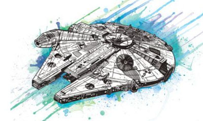 Free Original Hand-Drawn Millennium Falcon Prints