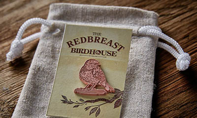 Free Redbreast Pin Badge and Cotton Pull String Bag