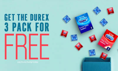 Free 3-pack of Durex Condoms