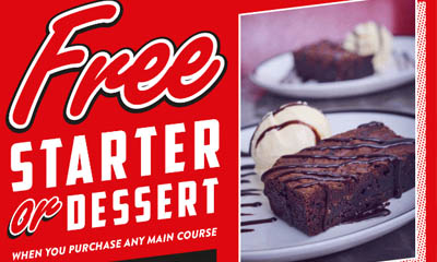 Free Ed's Diner Starter or Dessert