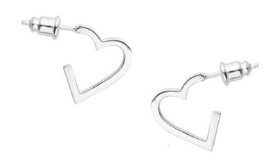 Free Heart Shaped Silver Earrings