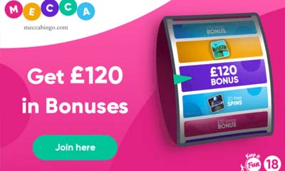 Spend £10 get £120 Bingo Bonus