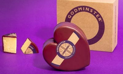 Free Heart-Shaped Vintage Organic Cheddar in a gift boxes