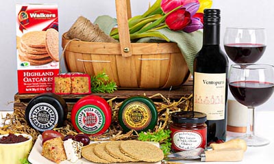 Free Prestige Cheese & Wine Hampers