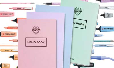 Free Silvine Pastel Memo Books & Stabilo Pens