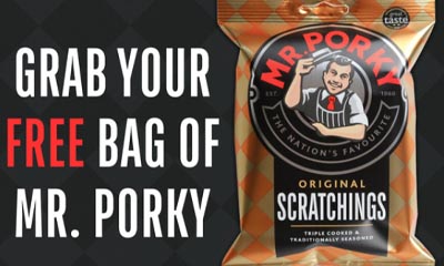 Free pack of Mr Porky Pork Scratching