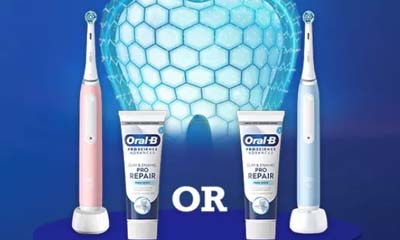 Free Oral-B Ice Blue Toothbrush x Whitening Toothpaste