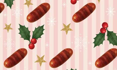 Free Lickable Pigs in Blankets Wrapping Paper