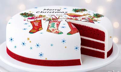 Free Red Velvet Christmas Cake