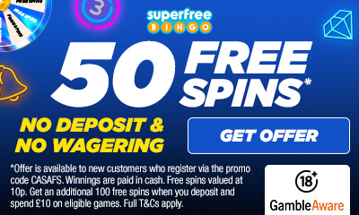 50 Free Spins, No Deposit & No Wagering