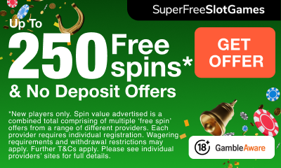 Up to 250 Free Spins NO Deposit
