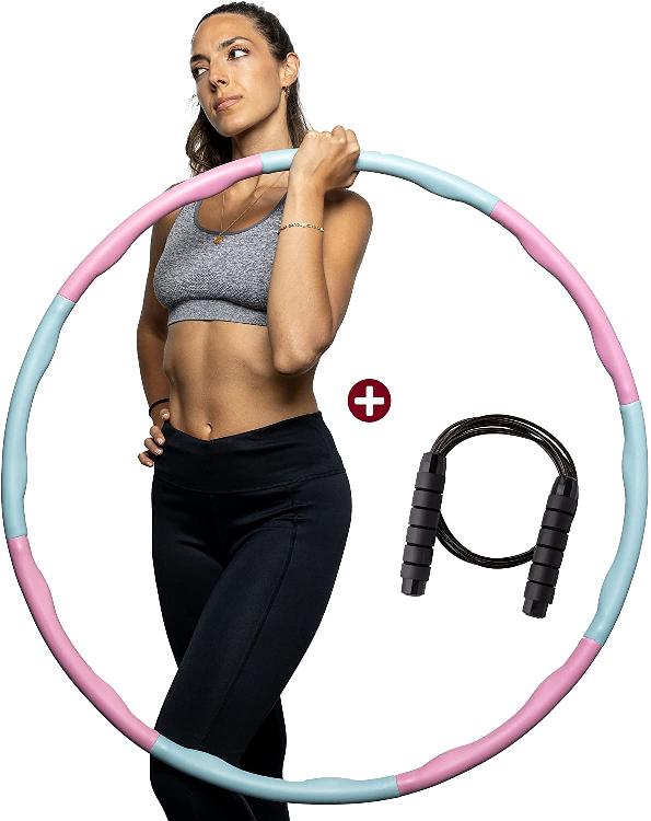 Exercise Weighted Hula Hoop along with Skipping Rope